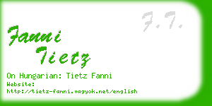 fanni tietz business card